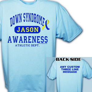 Personalized Down Syndrome Awareness Athletic Dept. T-Shirt